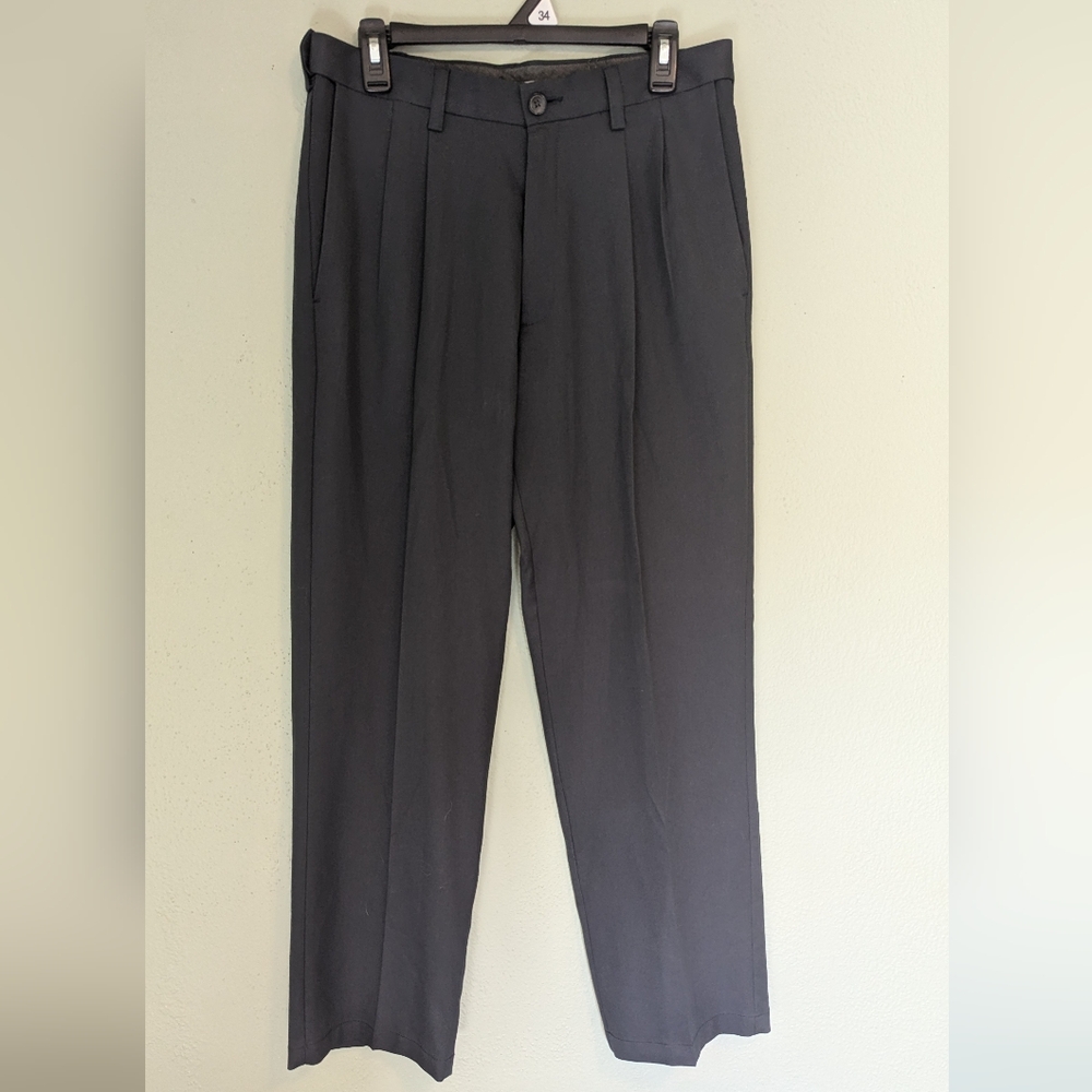 Haggar pleated dress pants, stone blue